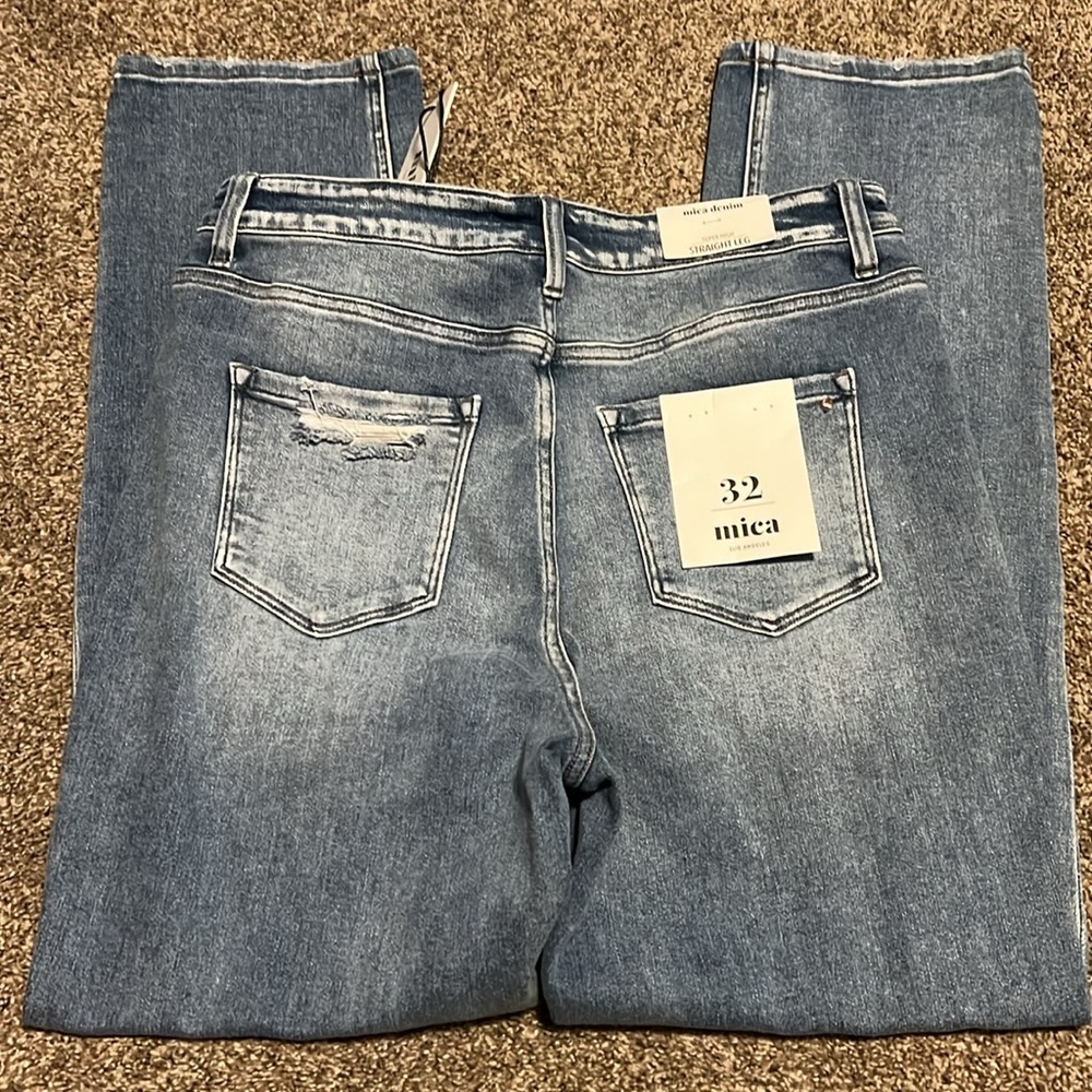 Mica denim super high straight leg jeans NWT - Picture 2 of 5
